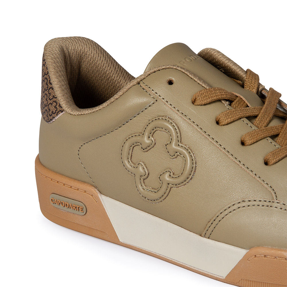 TÊNIS FEMININO DE COURO VERDE ALBERO AMARRAÇÃO MONOGRAMA image number 3