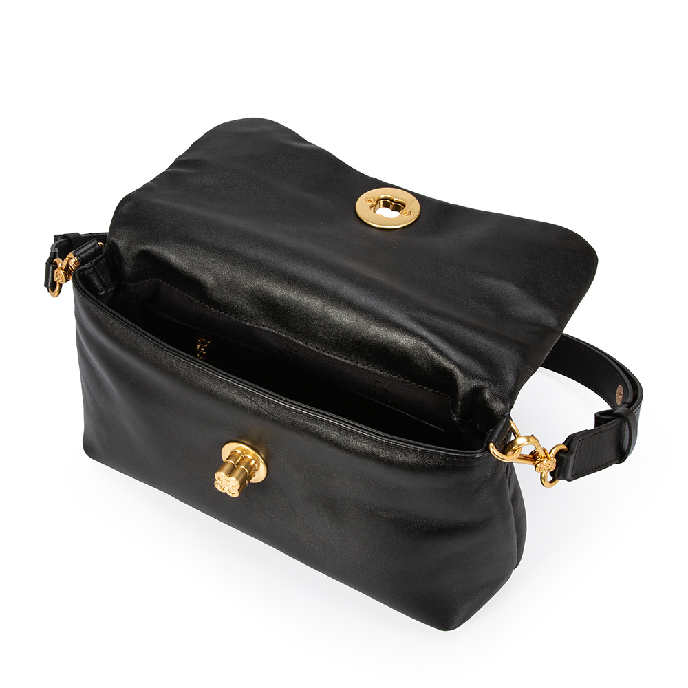 BOLSA SHOULDER BAG COURO PRETA image number 4