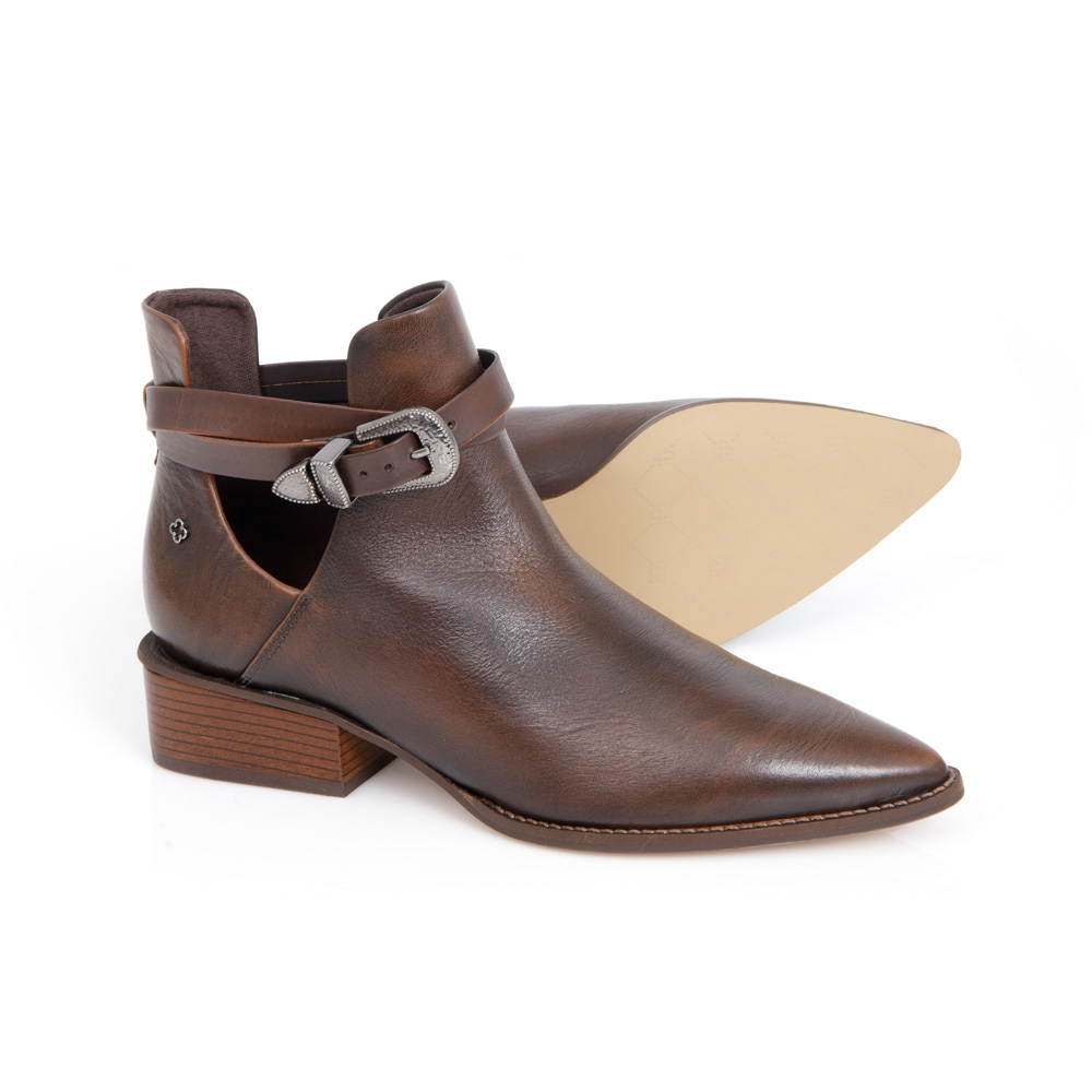BOTA CANO CURTO DE COURO MARROM TOBACCO image number 3