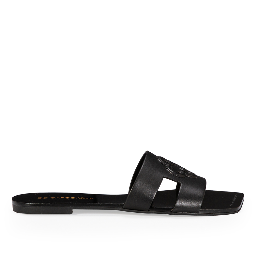 CHINELO COURO BICO QUADRADO PRETO image number 0