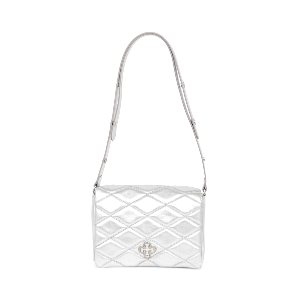 BOLSA PRATA DE COURO SHOULDER BAG image number 0