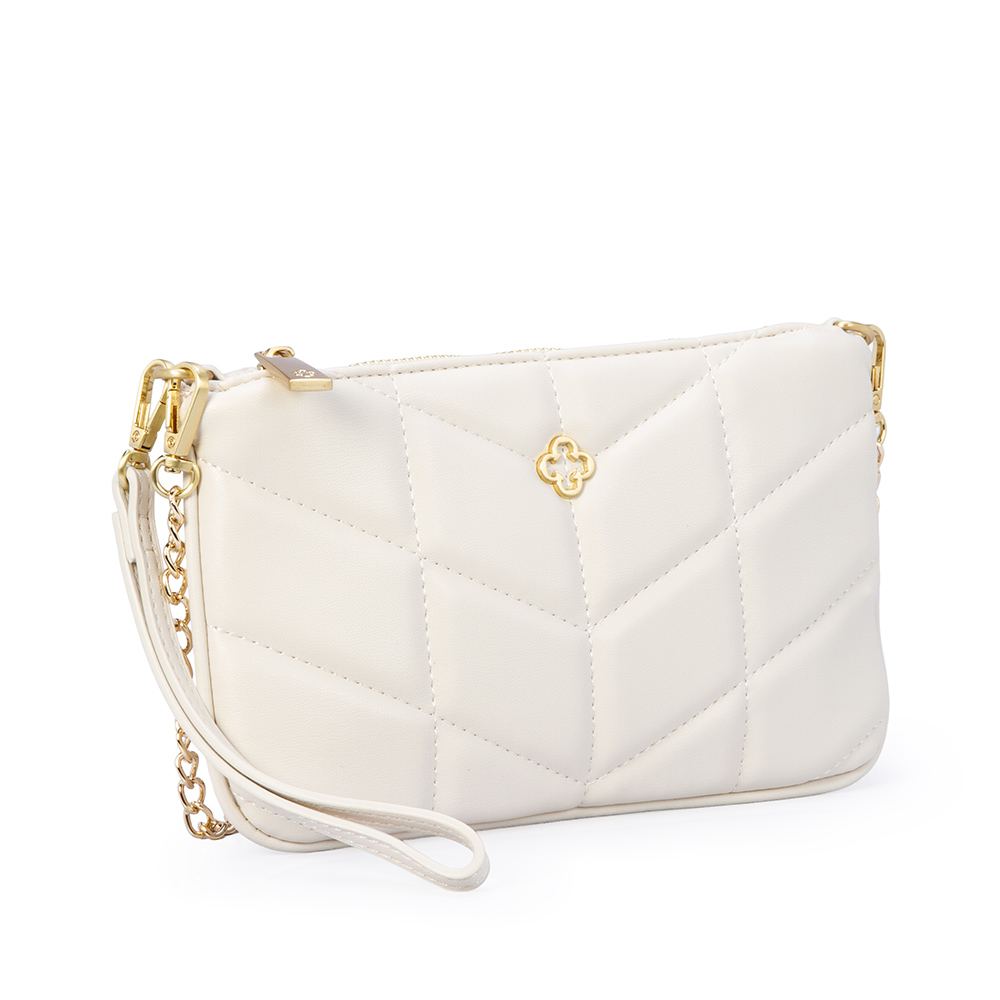 BOLSA PEQUENA AL&Ccedil;A CORRENTE BEGE VANILLA MATELASS&Ecirc; image number 3