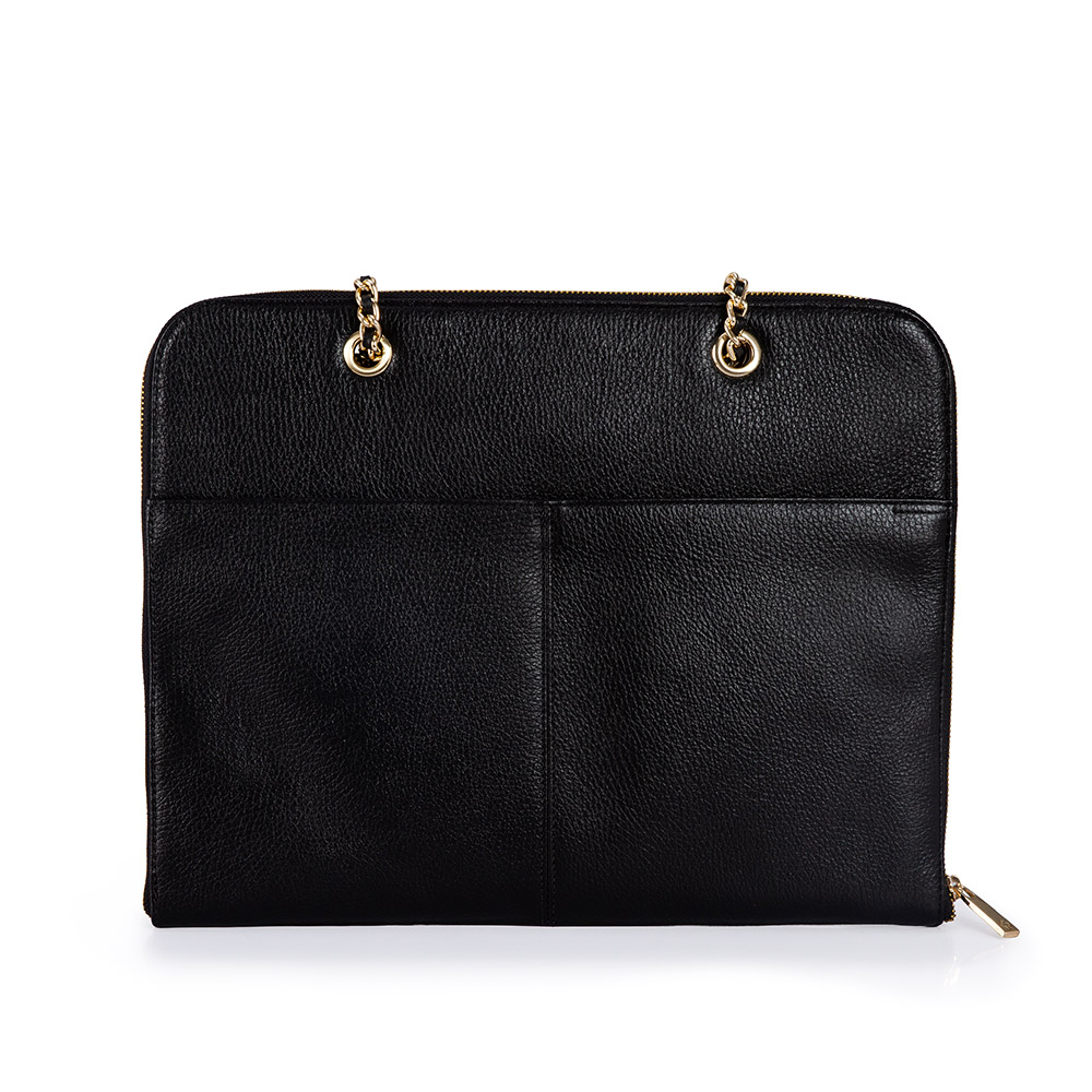 PASTA NOTEBOOK PRETA DE COURO image number 2