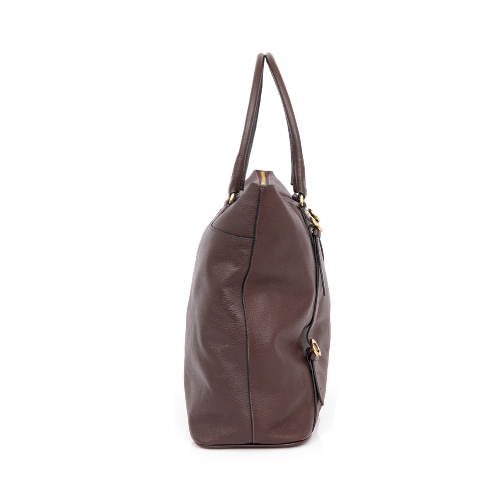BOLSA GRANDE MARROM TOBACCO COURO SHOPPER image number 1