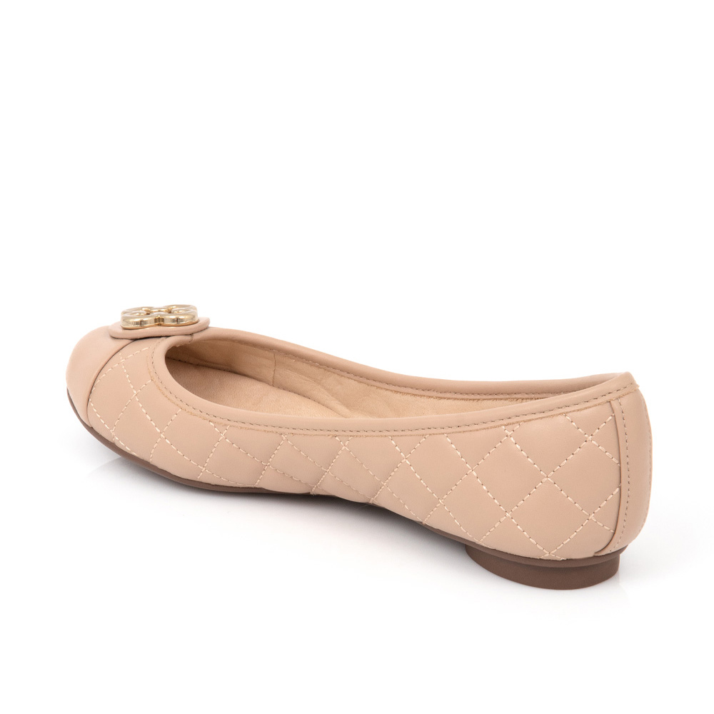 SAPATILHA CATHERINE NUDE SEDA COURO MATELASS&Ecirc; image number 2