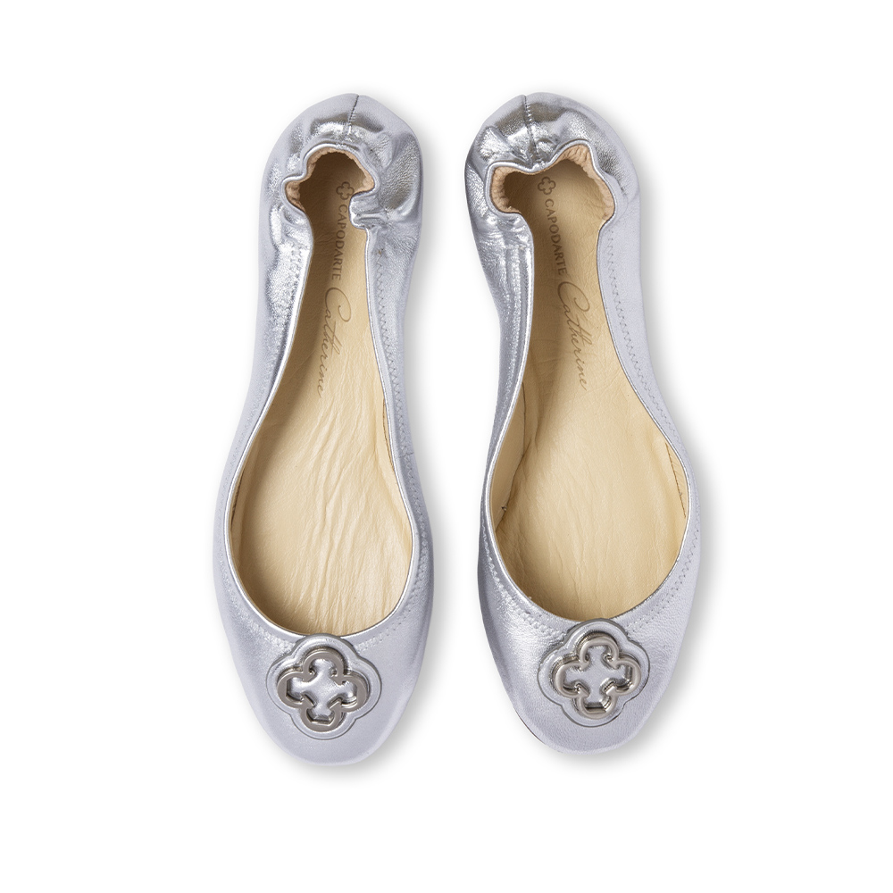 SAPATILHA CATHERINE BAILARINA COURO PRATA image number 4