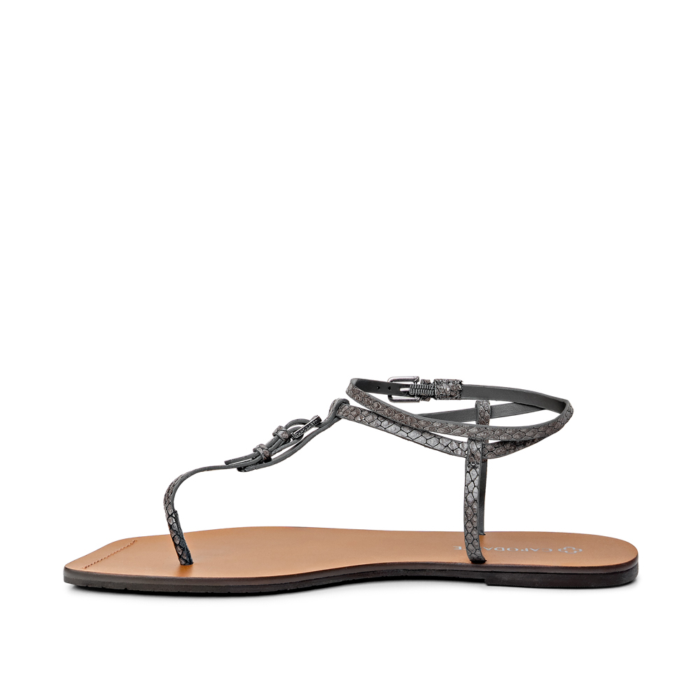 SAND&Aacute;LIA RASTEIRA BICO QUADRADO CINZA PETRA DE COURO image number 2