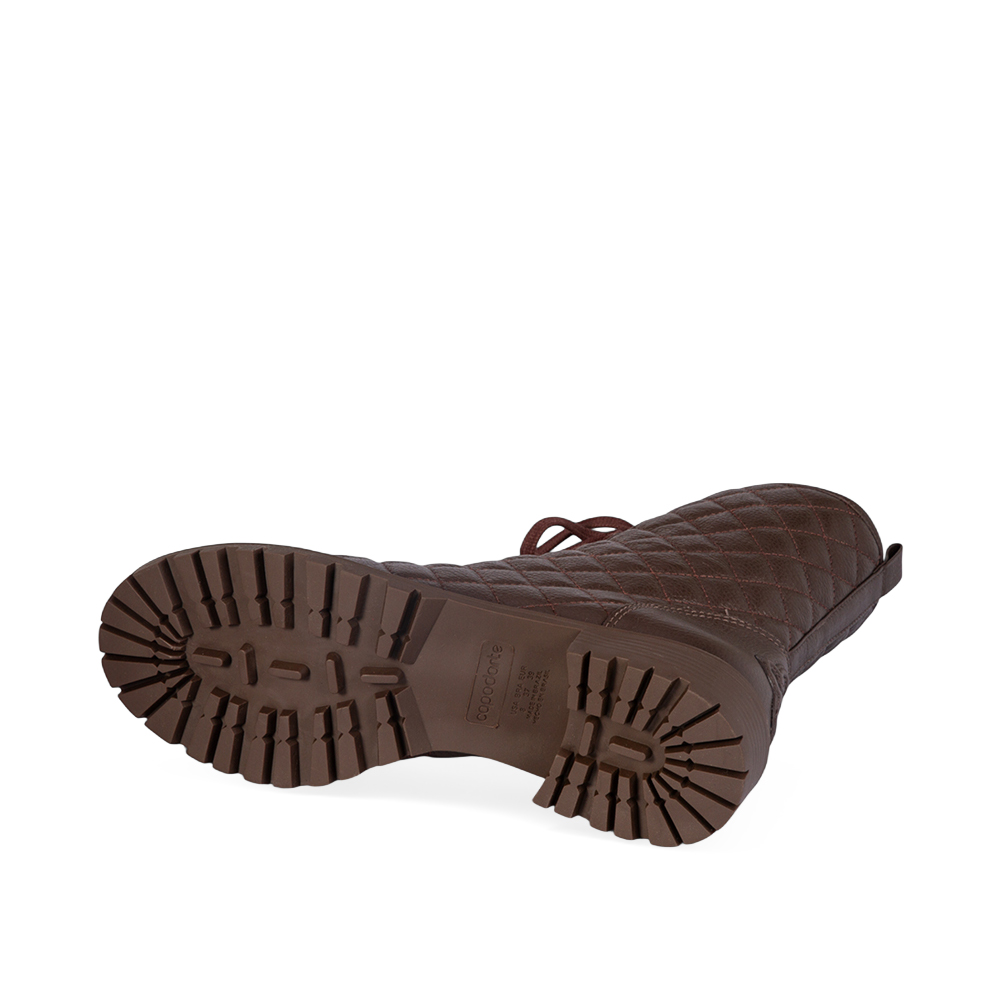 BOTA COTURNO CARAMELO TOBACCO DE COURO MATELASS&Ecirc; image number 3