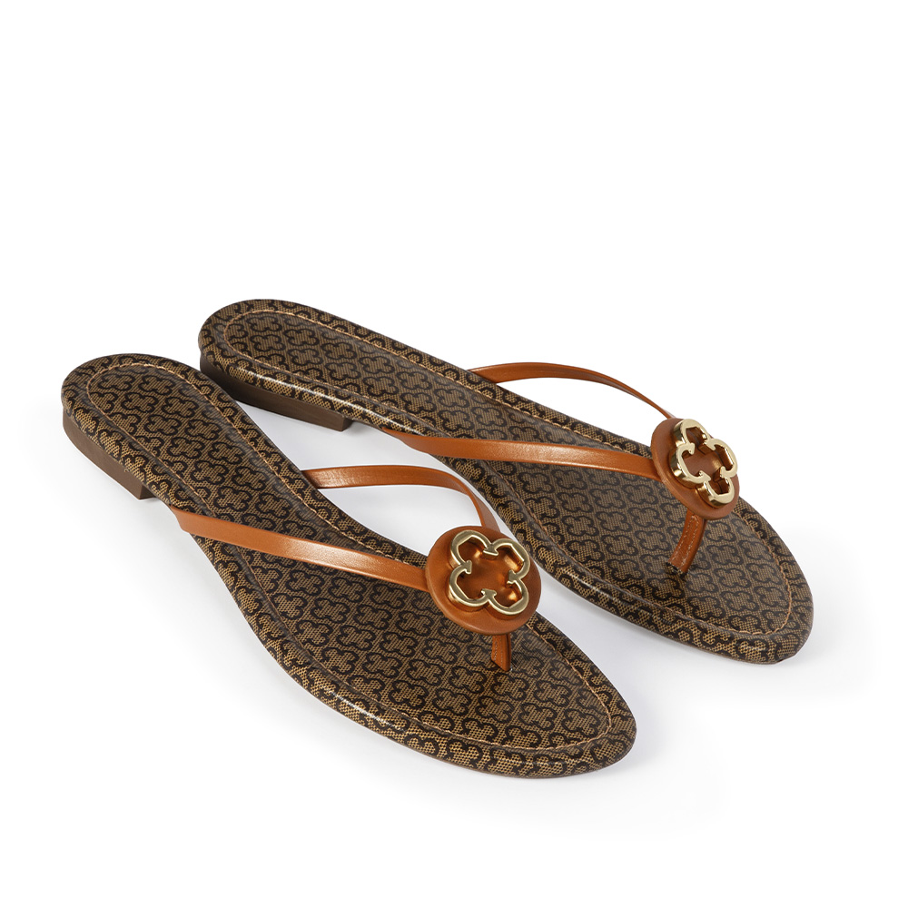 CHINELO RASTEIRO CARAMELO COURO MONOGRAMA image number 2