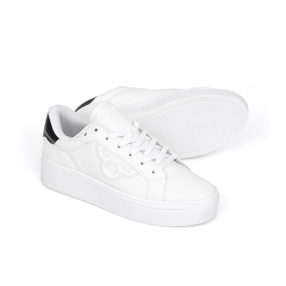 TÊNIS FEMININO BRANCO FLATFORM TRASEIRA PRETA image number 3