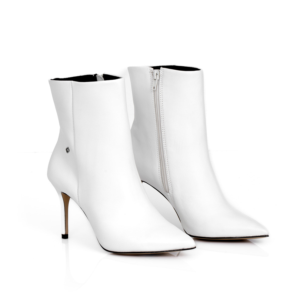 BOTA CANO CURTO BRANCO DE COURO image number 2