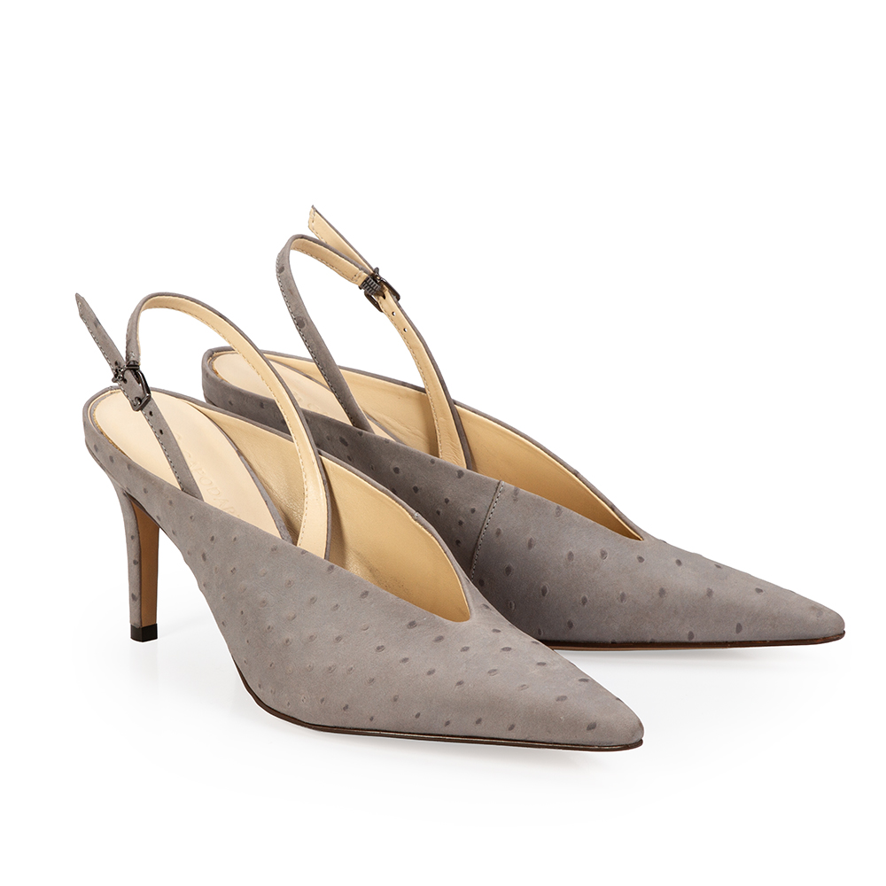 SCARPIN SLINGBACK COURO NOBUCK CARBONO image number 2