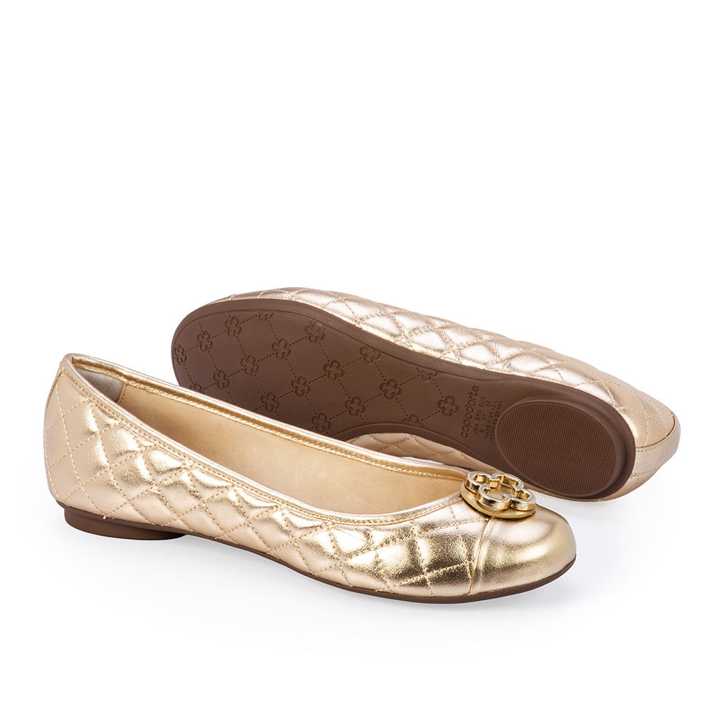 SAPATILHA CATHERINE COURO DOURADA METALIZADA image number 3