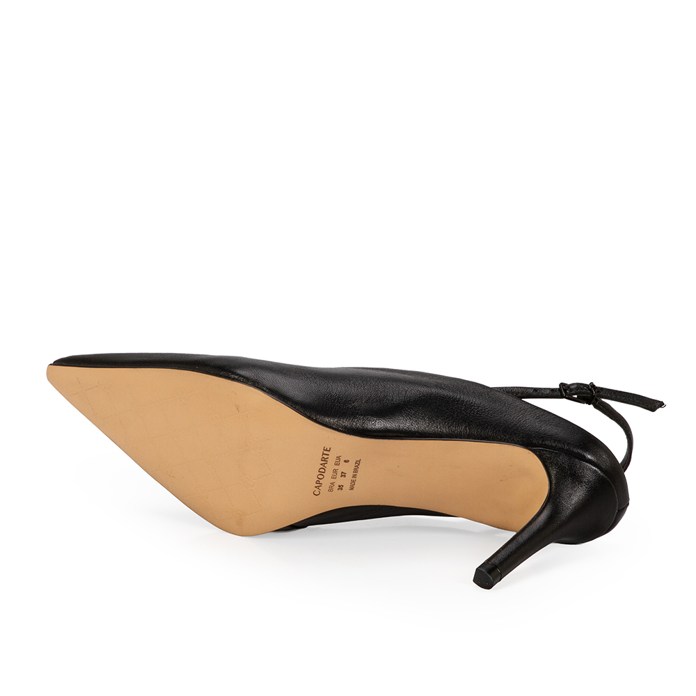 SCARPIN SLINGBACK COURO PRETO image number 3