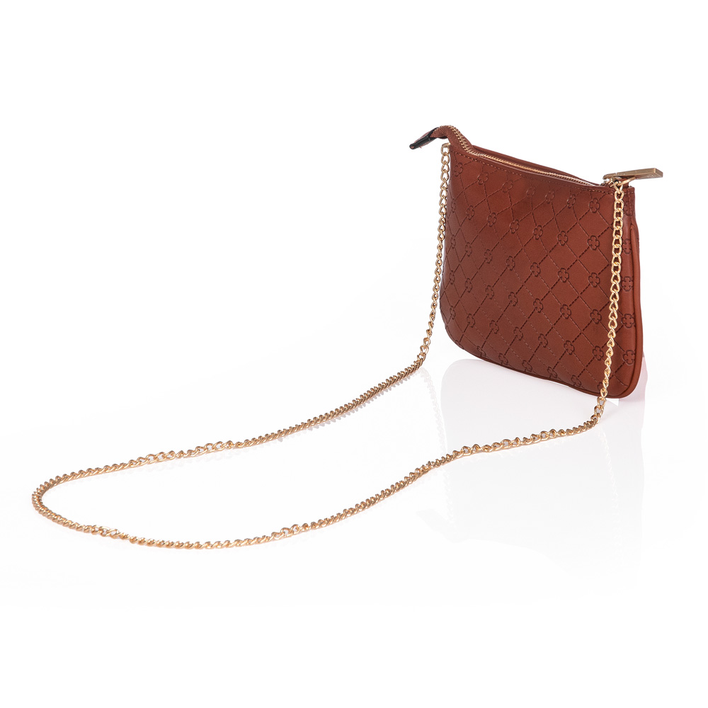 BOLSA PEQUENA CARAMELO AL&Ccedil;A CORRENTE MONOGRAMA ELENA image number 1