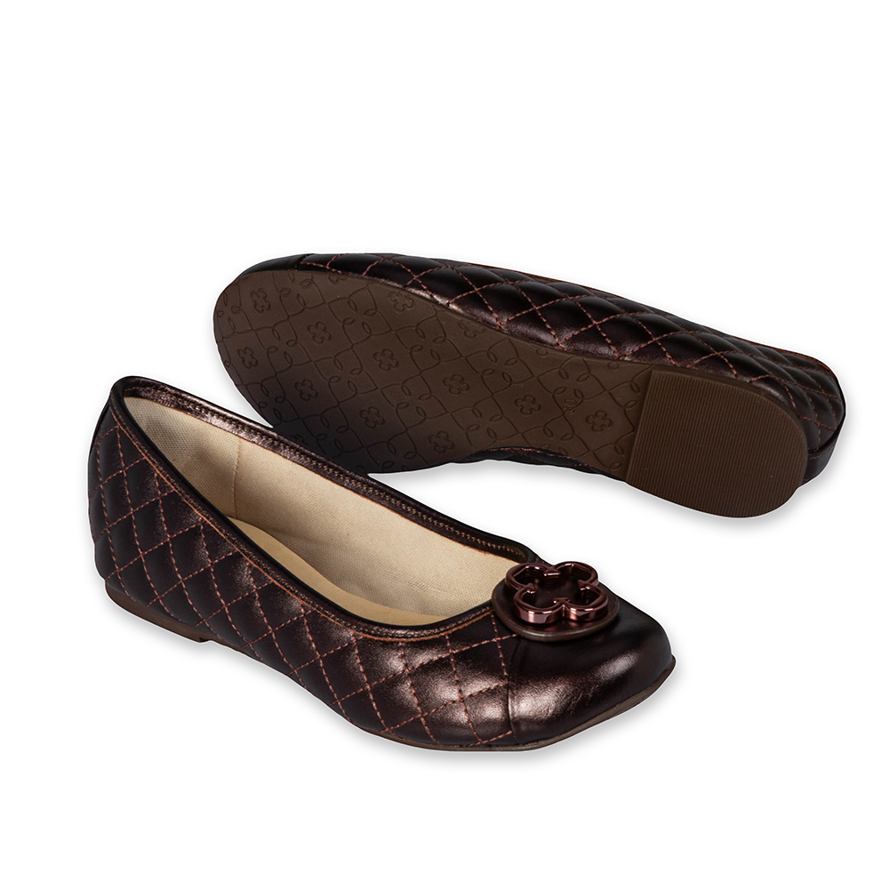 SAPATILHA INFANTIL MARROM DE COURO MATELASS&Ecirc; CATHERINE image number 3