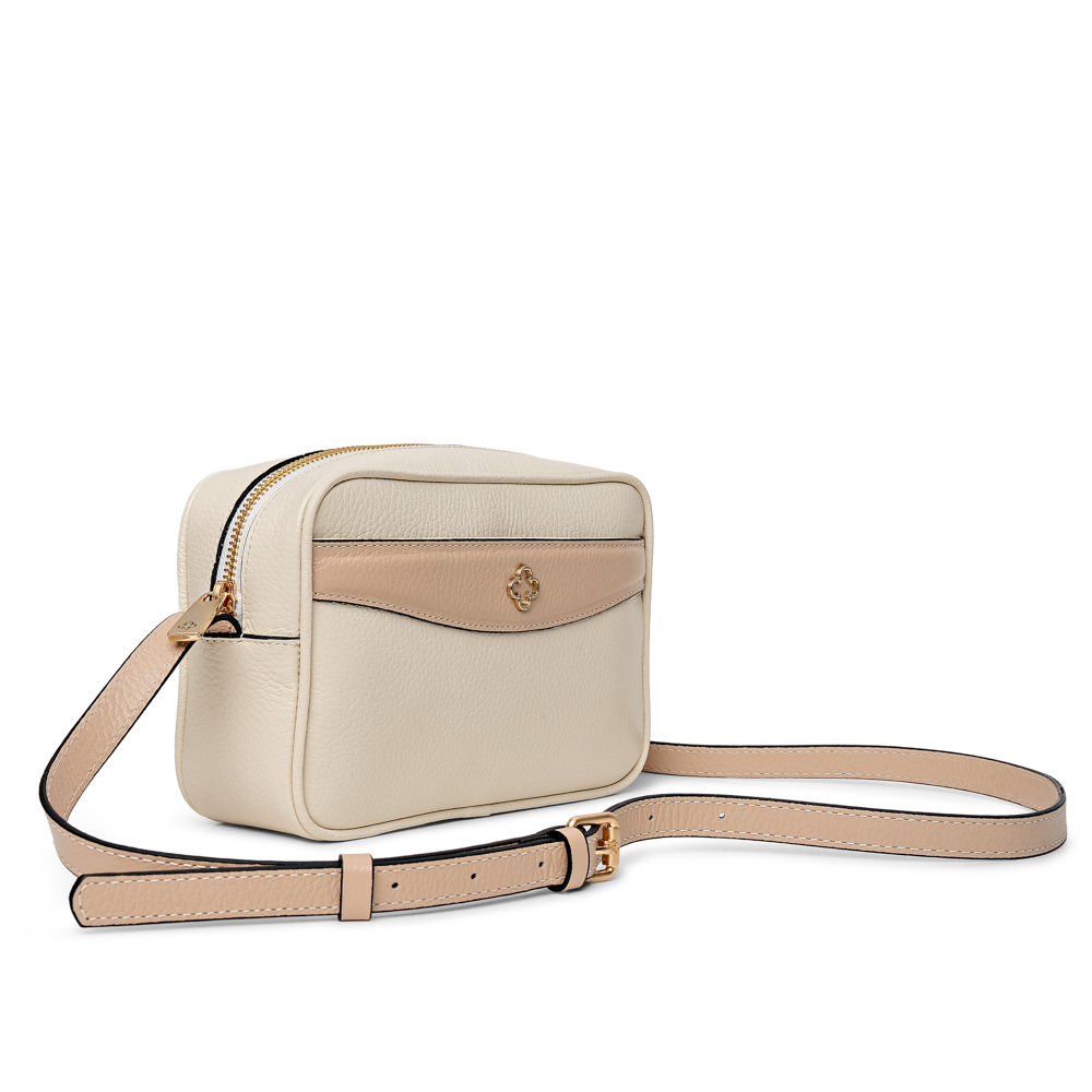 BOLSA PEQUENA TIRACOLO BEGE VANILLA E NUDE SEDA DE COURO SHOULDER BAG image number 1