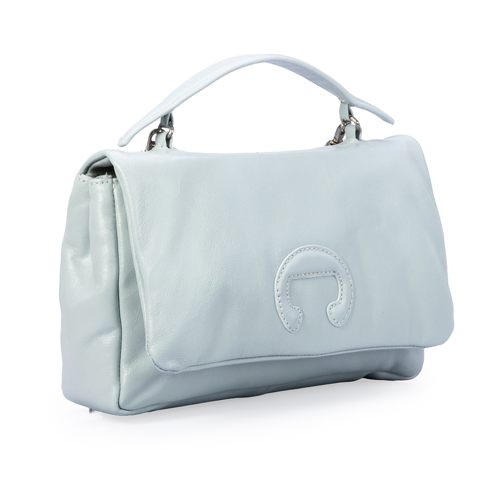 BOLSA AZUL TURMALINA COURO COM AL&Ccedil;A CORRENTE SHOULDER BAG image number 3