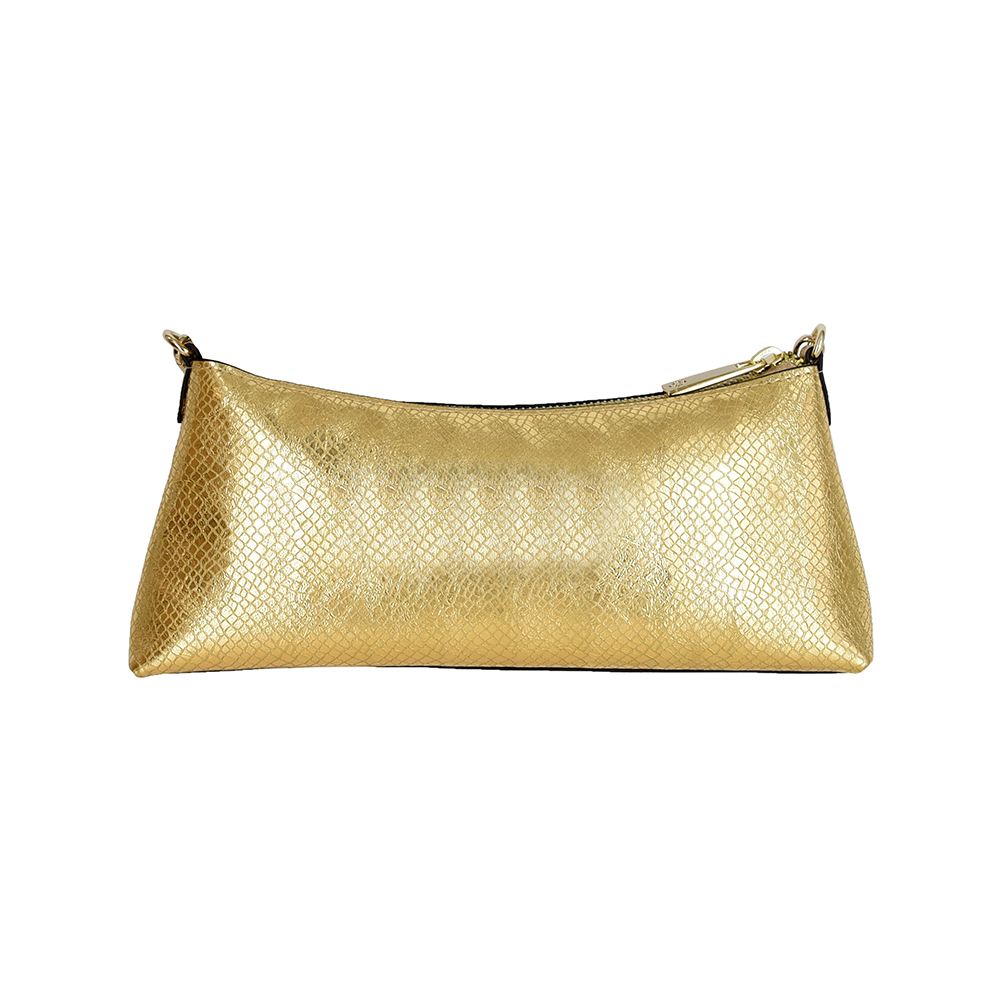 BOLSA PEQUENA DOURADA METALIZADA SERPENTE SHOULDER BAG image number 4