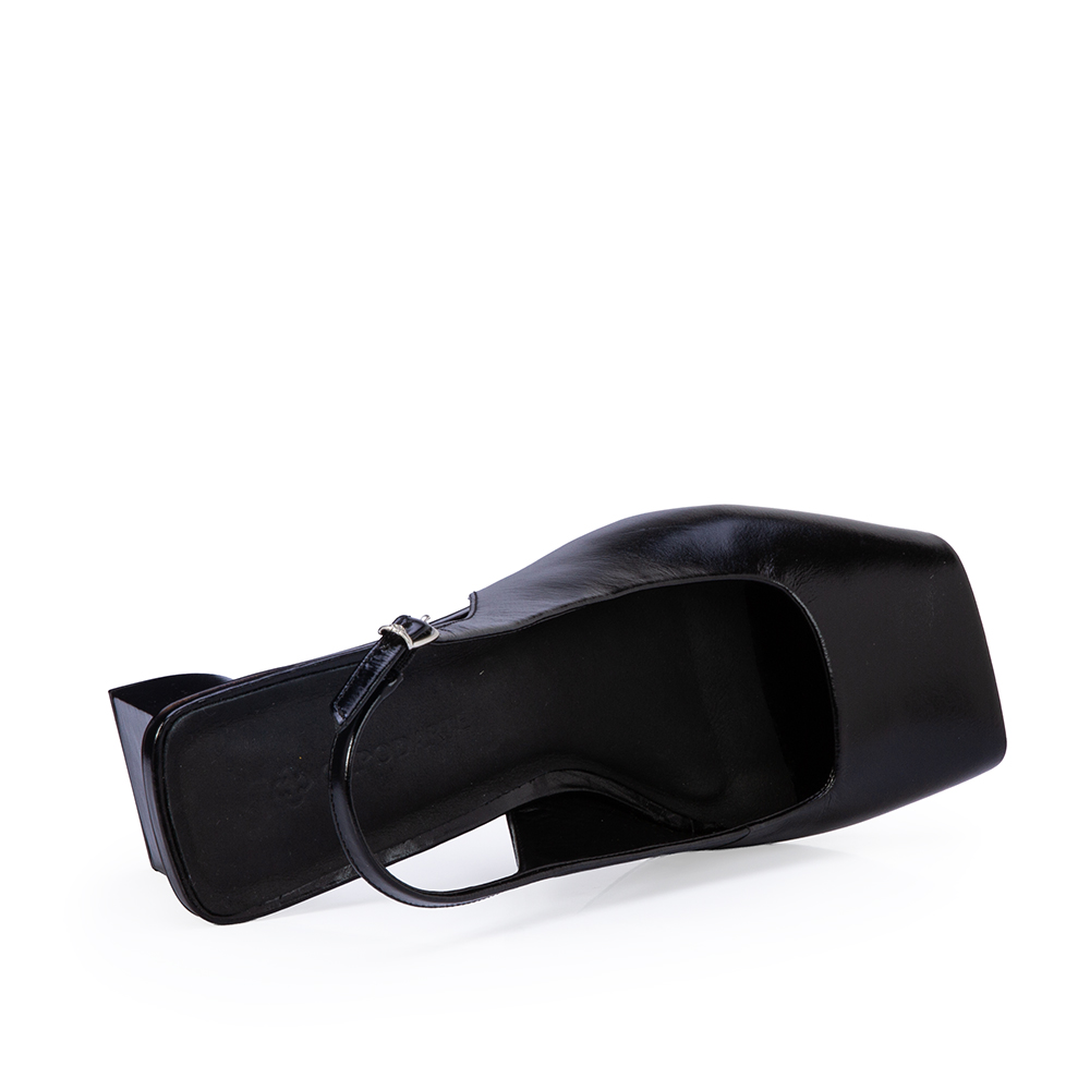 PEEP TOE PRETO DE COURO SALTO BLOCO image number 4