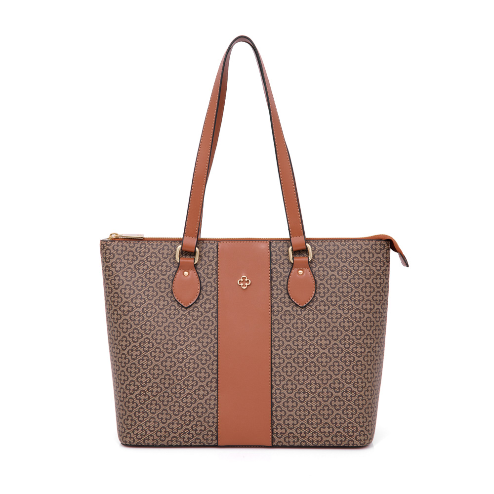 BOLSA SHOPPER CARAMELO MONOGRAMA image number 0
