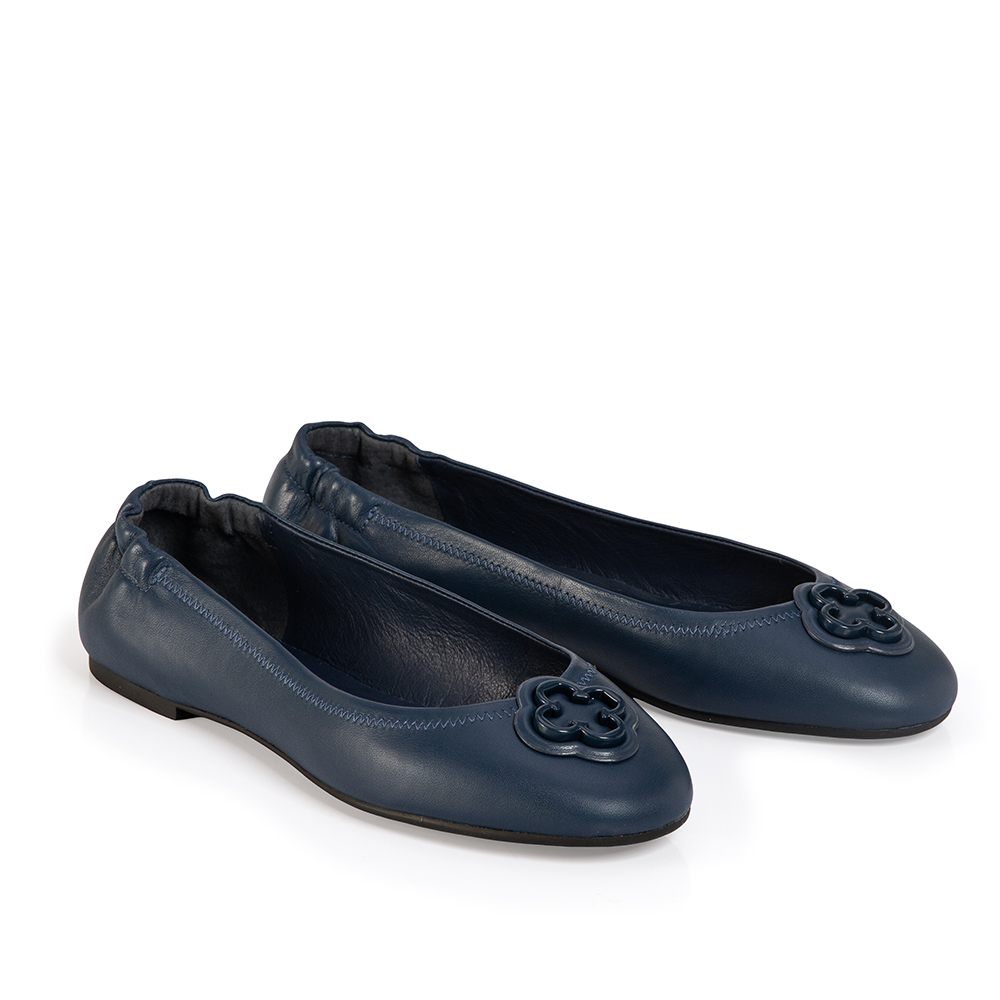 SAPATILHA BICO REDONDO DE COURO MARINHO AZZURRO image number 1