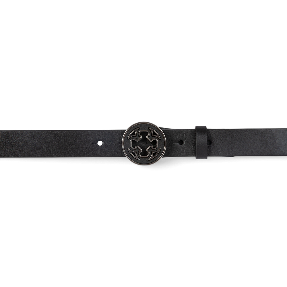 CINTO FEMININO PRETO DE COURO FIVELA REDONDA image number 4