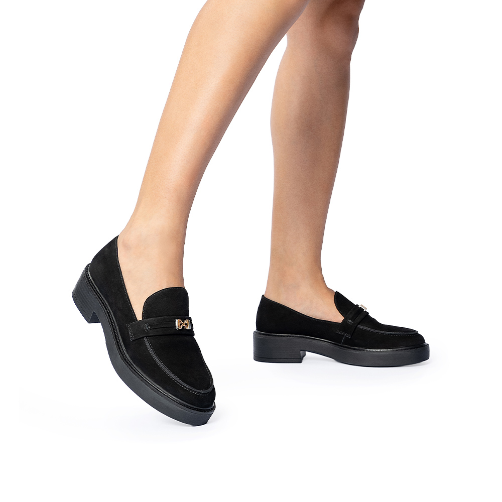LOAFER MOCASSIM PRETO DE COURO NOBUCK image number 1