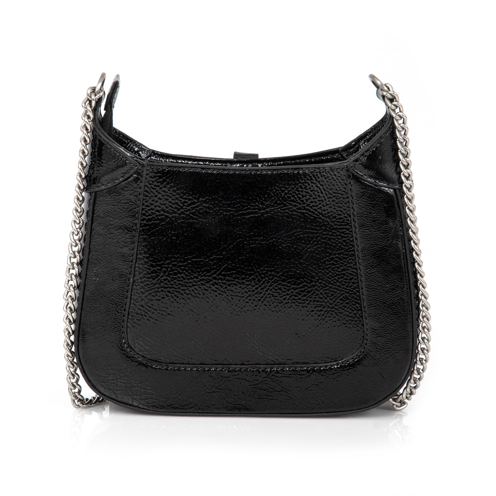 BOLSA TRANSVERSAL AL&Ccedil;A CORRENTE PRETA COURO image number 4