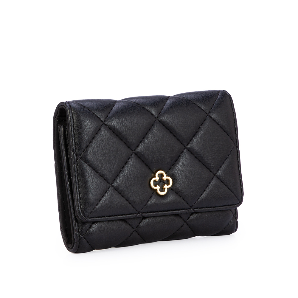 CARTEIRA PEQUENA PRETA MATELASS&Ecirc; image number 1