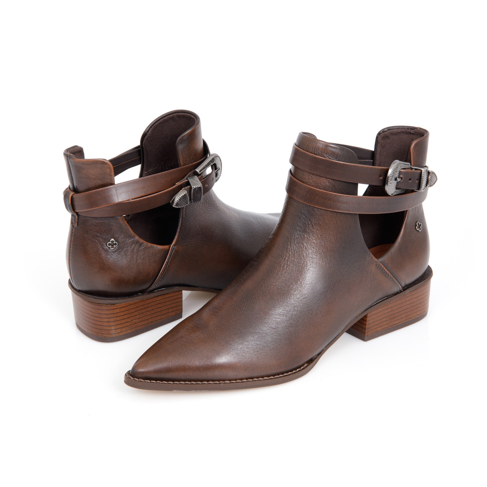 BOTA CANO CURTO DE COURO MARROM TOBACCO image number 4