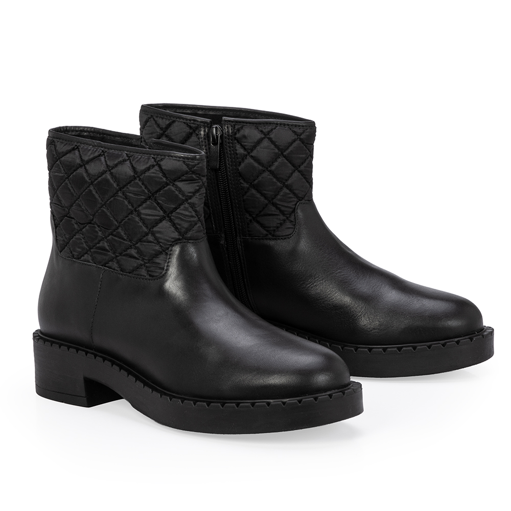 BOTA PRETA CANO BAIXO COURO E NYLON image number 2