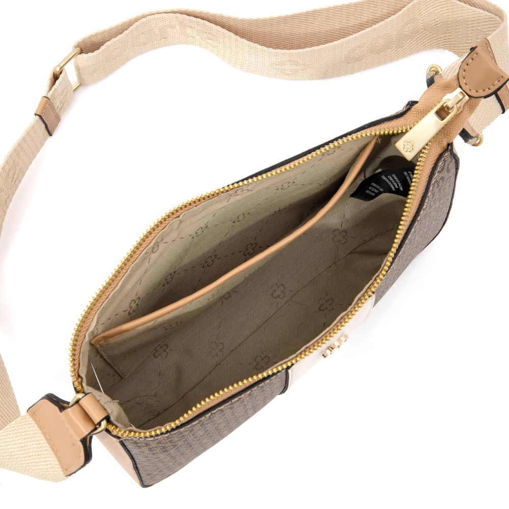 BOLSA PEQUENA BEGE RÁFIA MONOGRAMA SHOULDER BAG image number 4