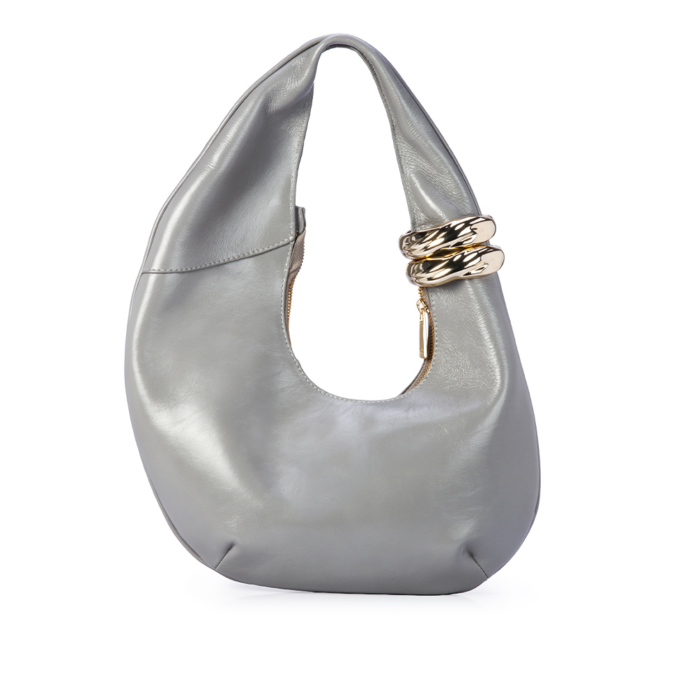 BOLSA HOBO DE COURO NAPA CARBONO image number 2