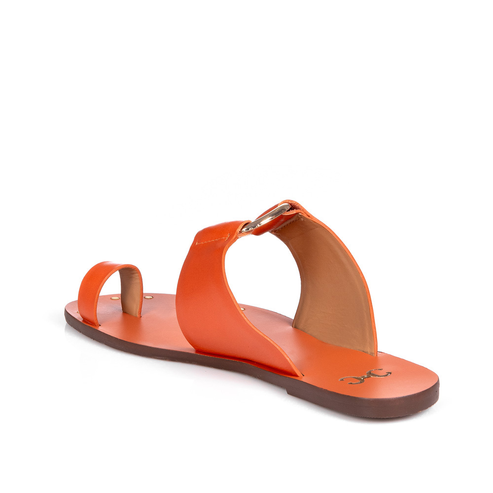 CHINELO RASTEIRO LARANJA DE COURO ARGOLA image number 2