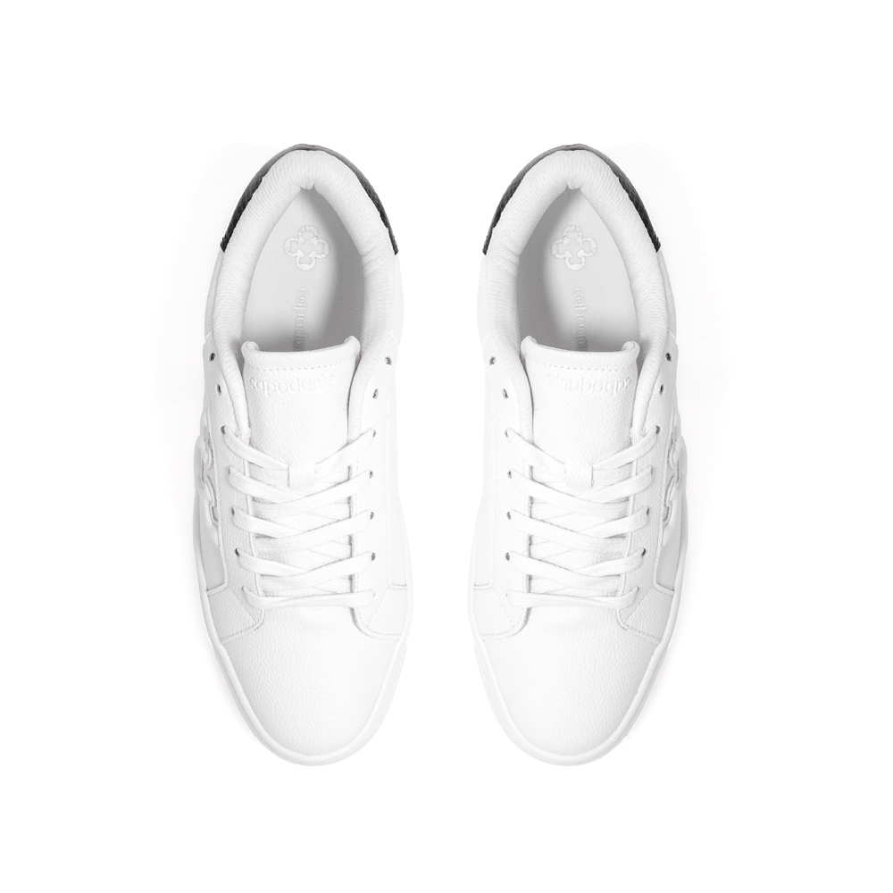 TÊNIS FEMININO BRANCO FLATFORM TRASEIRA PRETA image number 4
