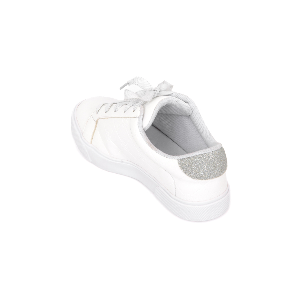 TÊNIS INFANTIL BRANCO E PRATA MONOGRAMA AMARRAÇÃO image number 2