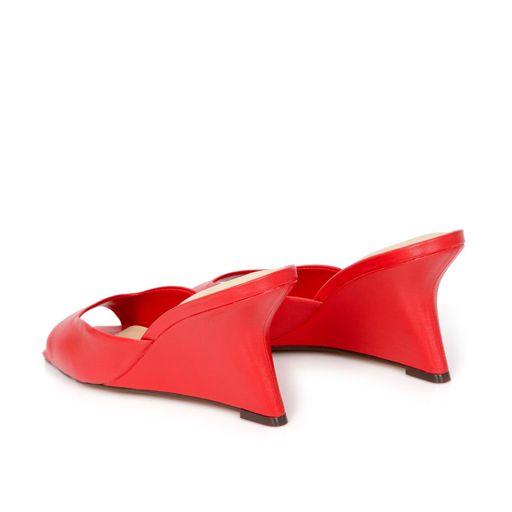 MULE SALTO ANABELA RUBI VERMELHA DE COURO image number 4