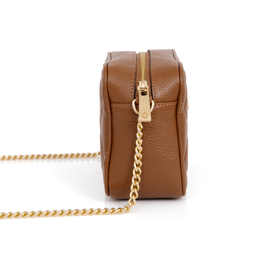 BOLSA SHOULDER BAG MARROM DE COURO AL&Ccedil;A CORRENTE image number 1