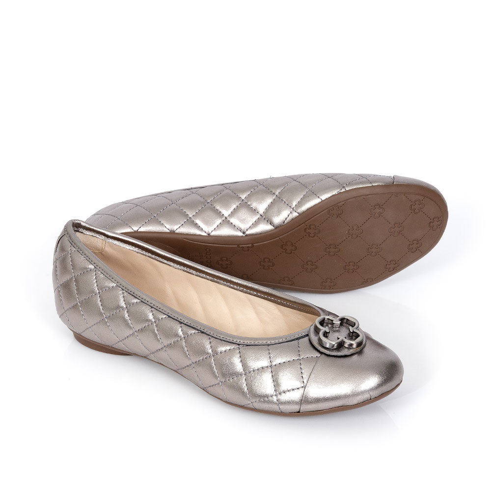 SAPATILHA CATHERINE VINTAGE CINZA PEWTER DE COURO MATELASSÊ image number 3