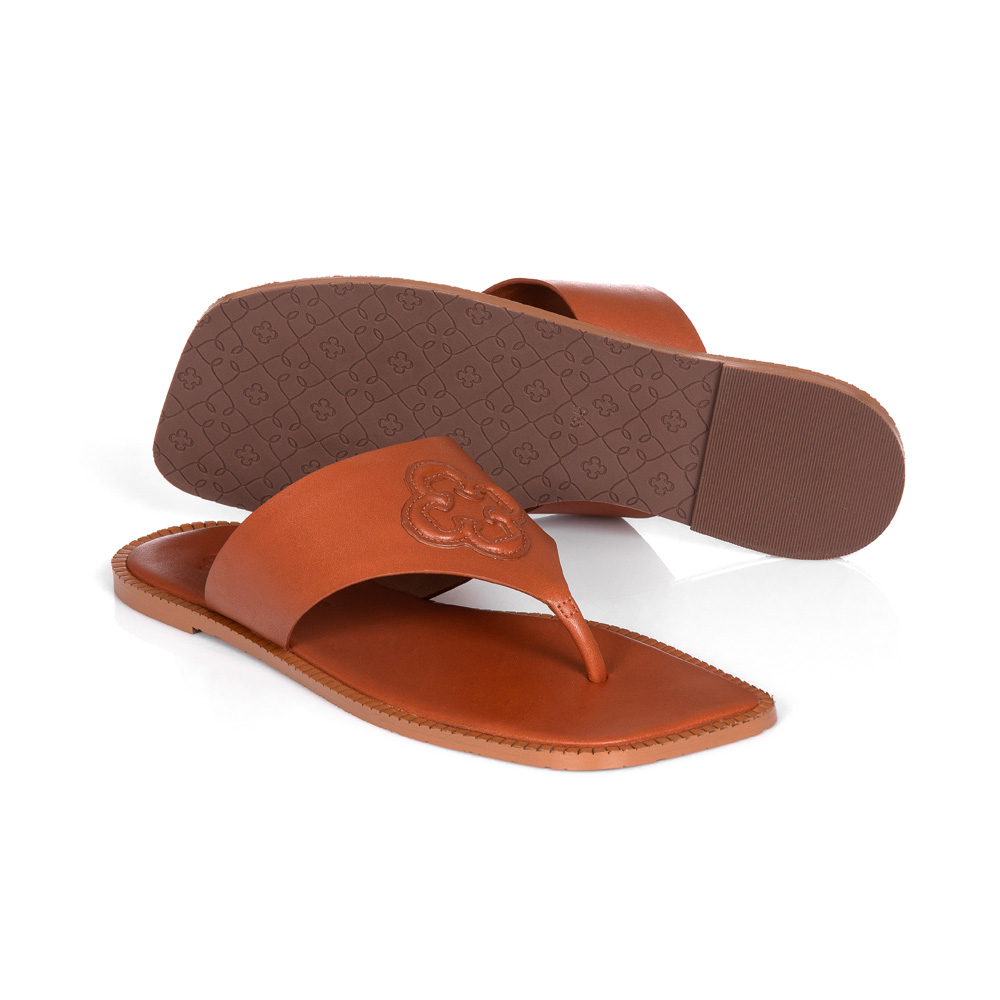 CHINELO RASTEIRA COURO CARAMELO CAMEL image number 3