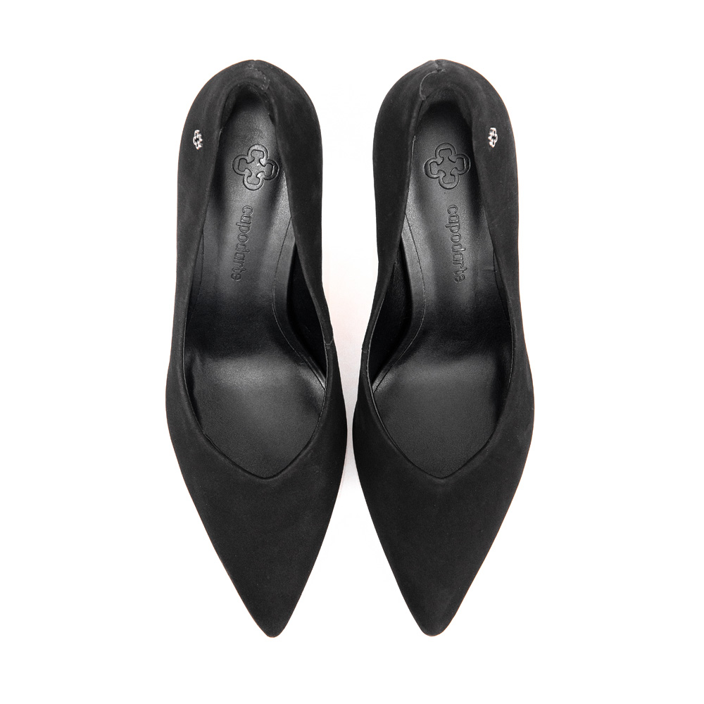 SCARPIN PRETO NOBUCK SALTO ALTO FINO image number 4