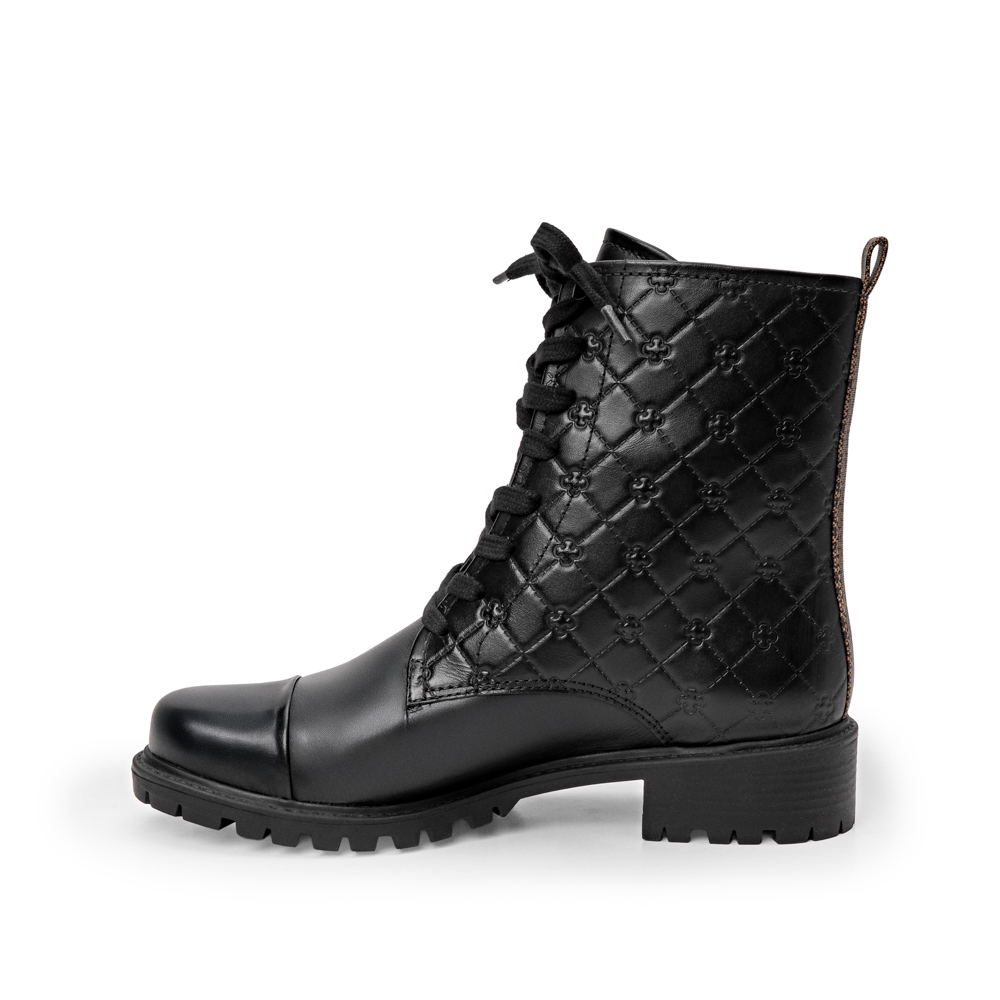 BOTA COTURNO PRETA DE COURO MONOGRAMA image number 2