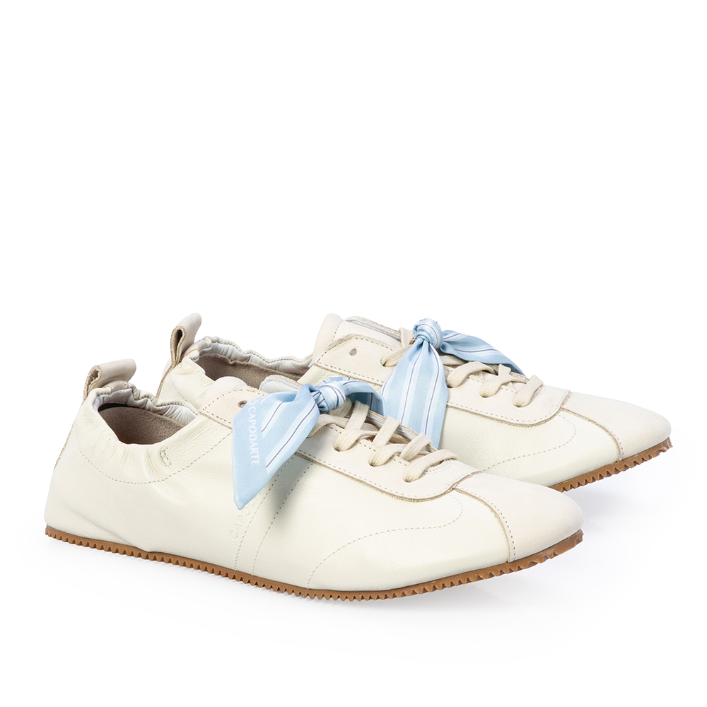 T&Ecirc;NIS FEMININO BRANCO DUNA DE COURO BALLERINA SNEAKERS image number 1