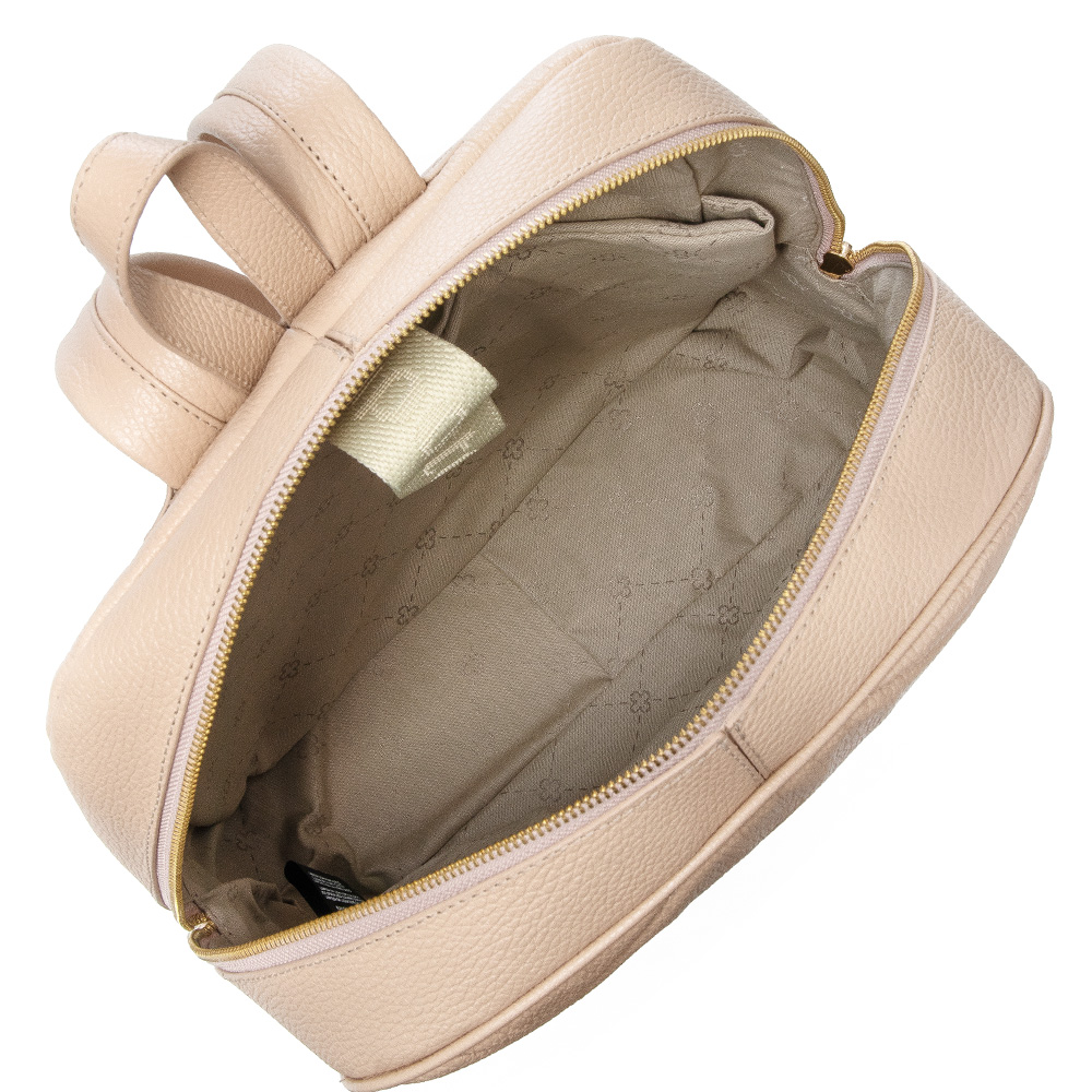 MOCHILA FEMININA DE COURO NUDE DETALHE CORRENTE image number 4