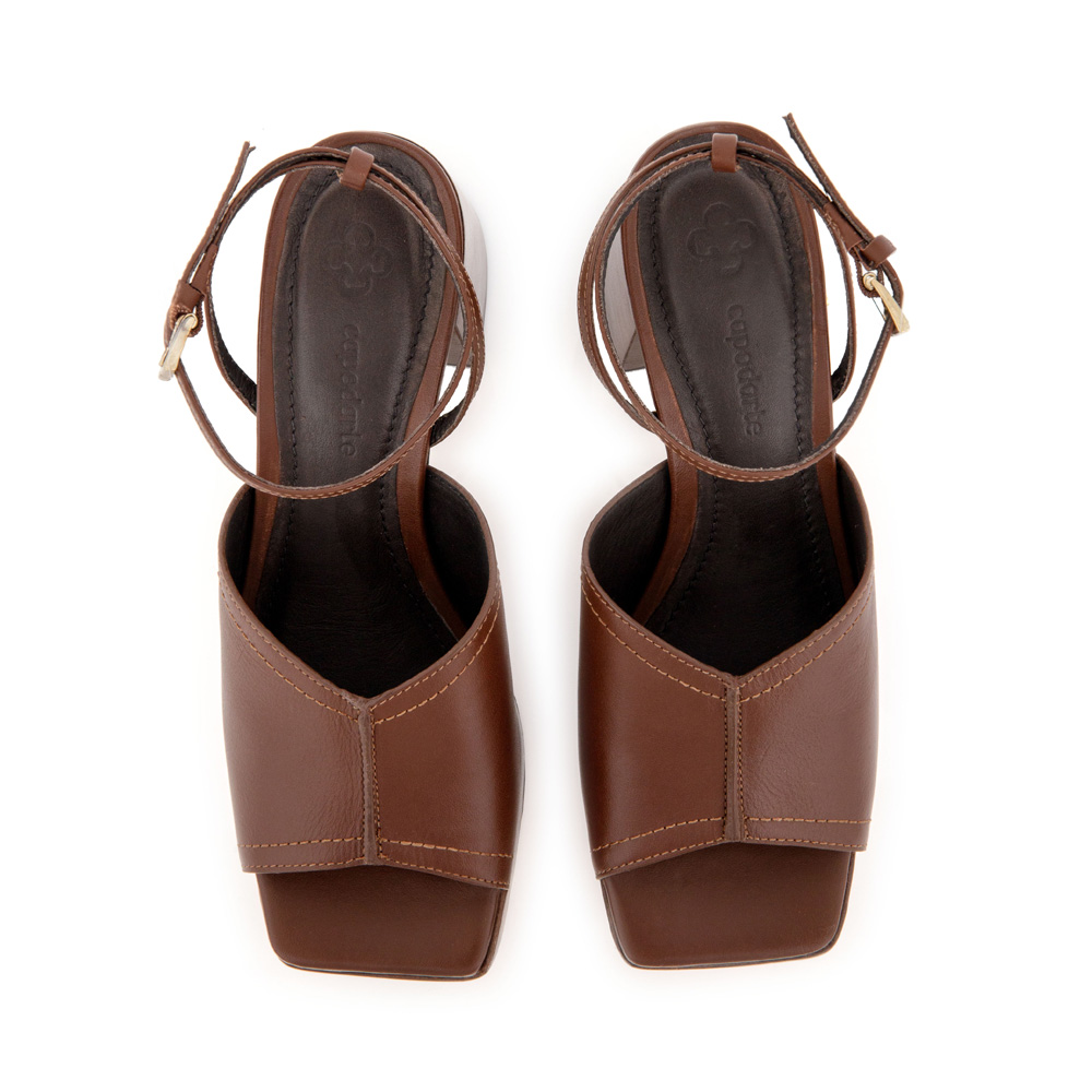 SAND&Aacute;LIA MEIA PATA MARROM DE COURO image number 4