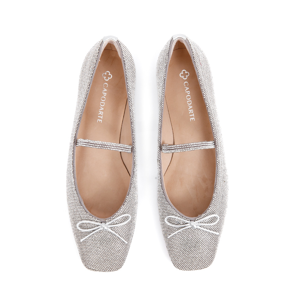 SAPATILHA BICO QUADRADO DE COURO PRATEADA image number 4