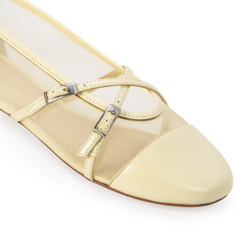 SAPATILHA DE COURO CREME BRULLE TELA image number 4