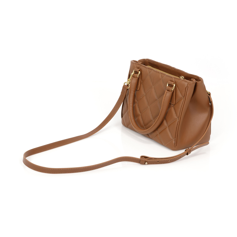 BOLSA TOTE MARROM DE COURO MATELASS&Ecirc; image number 2