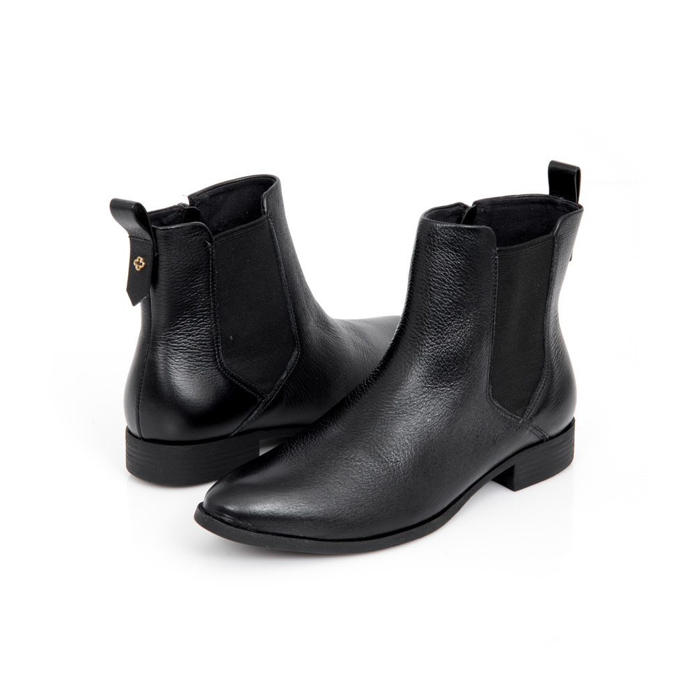 BOTA CANO CURTO PRETA DE COURO image number 3